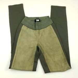Paige suede two tone green leggings size xsmall